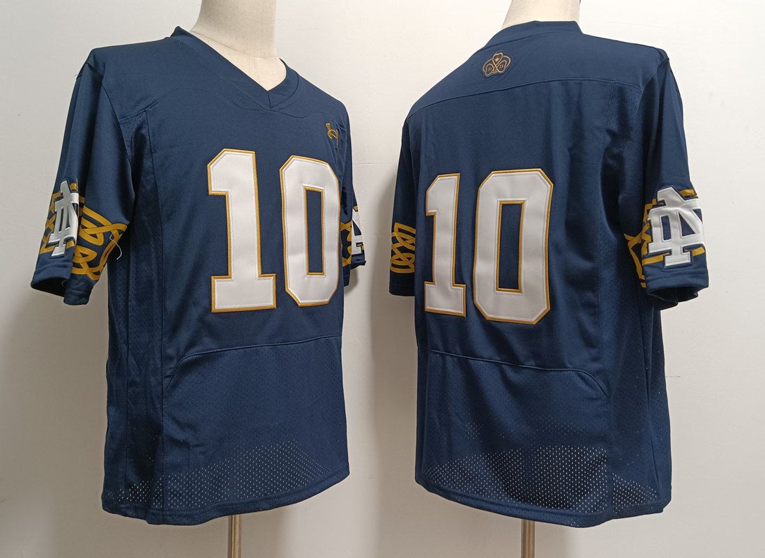 Men Norte Dame Fighting Irish #10 No Name Blue Elite 2025 NCAA Jersey